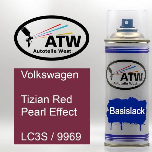 Volkswagen, Tizian Red Pearl Effect, LC3S / 9969: 400ml Sprühdose, von ATW Autoteile West.